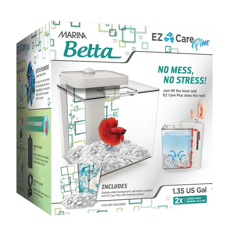 Marina Betta EZ Care Plus Aquarium Kit White 1.35 Gallon - Aquariums ...